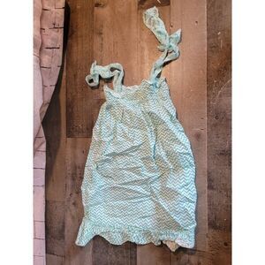 Youth blue zig zag dress summer